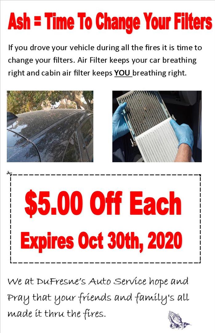 With all the ash in the air last month it is time to change your filters